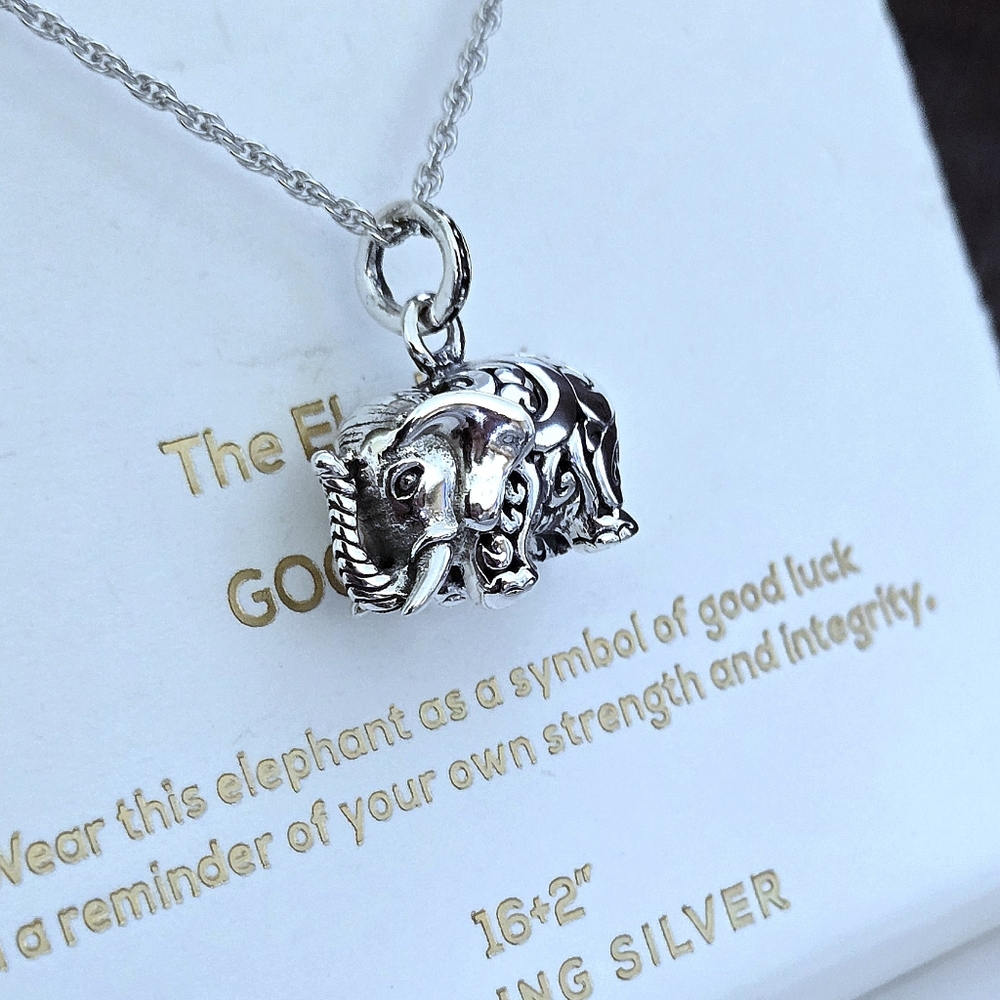 Annika Witt Sterling Silver🤍 Elephant🐘 Pendant Necklace - NIB - Picture 15 of 15